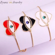 10 шт, эмалированные глаза сердце соединительные украшения цепь талисманы браслет для женщин девочек