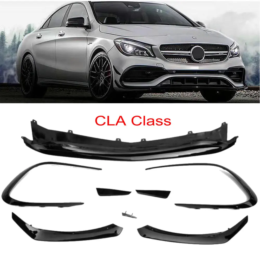 ABS/углеродного волокна AMG передний спойлер для губ+ воздушные ножи крыло для Benz A/CLA класс A200 A260 A250 CLA200 220 260 17-19 кузов