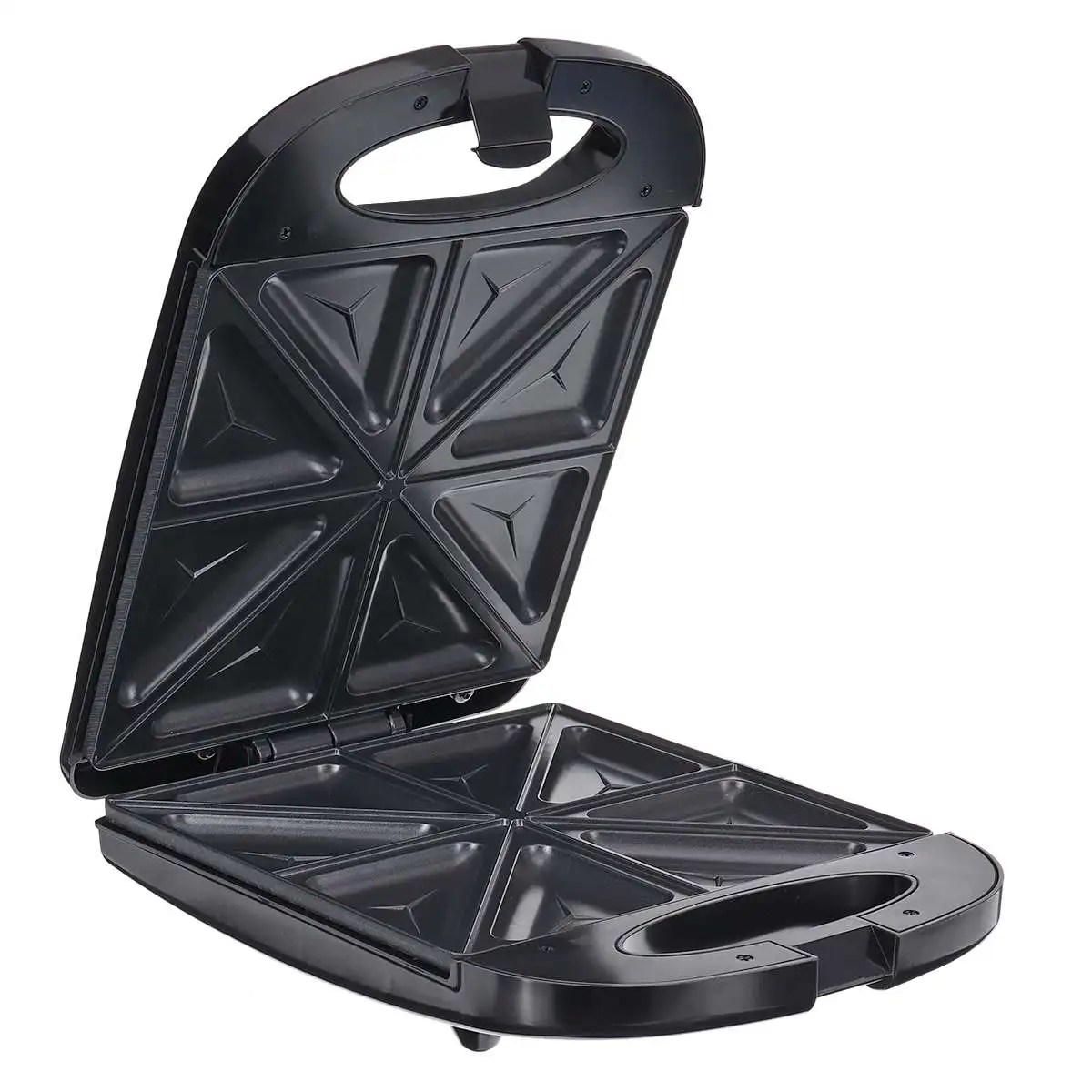 Sandwichera eléctrica 4 rebanadas de doble tostada parrilla antiadherente prensa Jaffe Waffle máquina de hacer pastel horno de desayuno 1200W 220V - 3