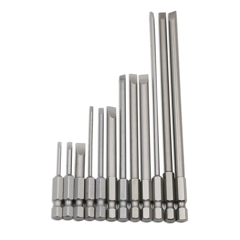 

S2 Steel Hard Magnetic A- line Screwdrivers Blades Air Screwdriver Screw Bit Hexagonal Shank Flat Screwdriver Bits