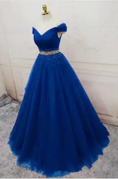 Бальное платье Bealegantom Бальные платья, Украшенные бусинами, на шнуровке, пышное, милое, 16 платье для выпускного вечера, Дебютант Vestidos De 15 Anos QA1568 - Цвет: royal blue