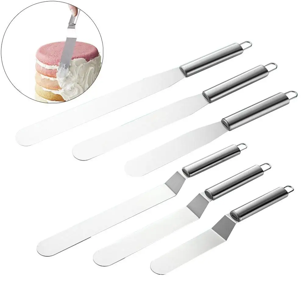 

6/8/10 inches Stainless steel Butter Cake Cream Blade Spatula Baking Pastry Tool Kitchen Cake Smoother DIY Decorating Tools