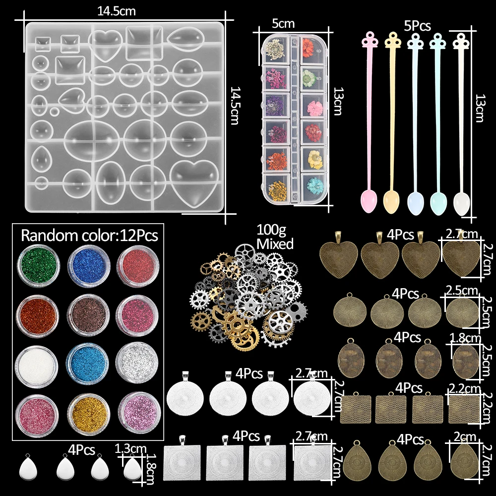 FineInno 4 Stampi In Silicone A Forma Di Fiore Per Resina Epossidica: Stampi Per Creare Gioielli, Candele E Sapone Fai Da Te, Misure Varie.