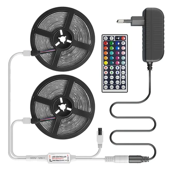 

RGB LED Strip 5m 10m 15m Non-Waterproof Led Neon Light 5050 DC12V Flexible Lighting Controller Adapter Set