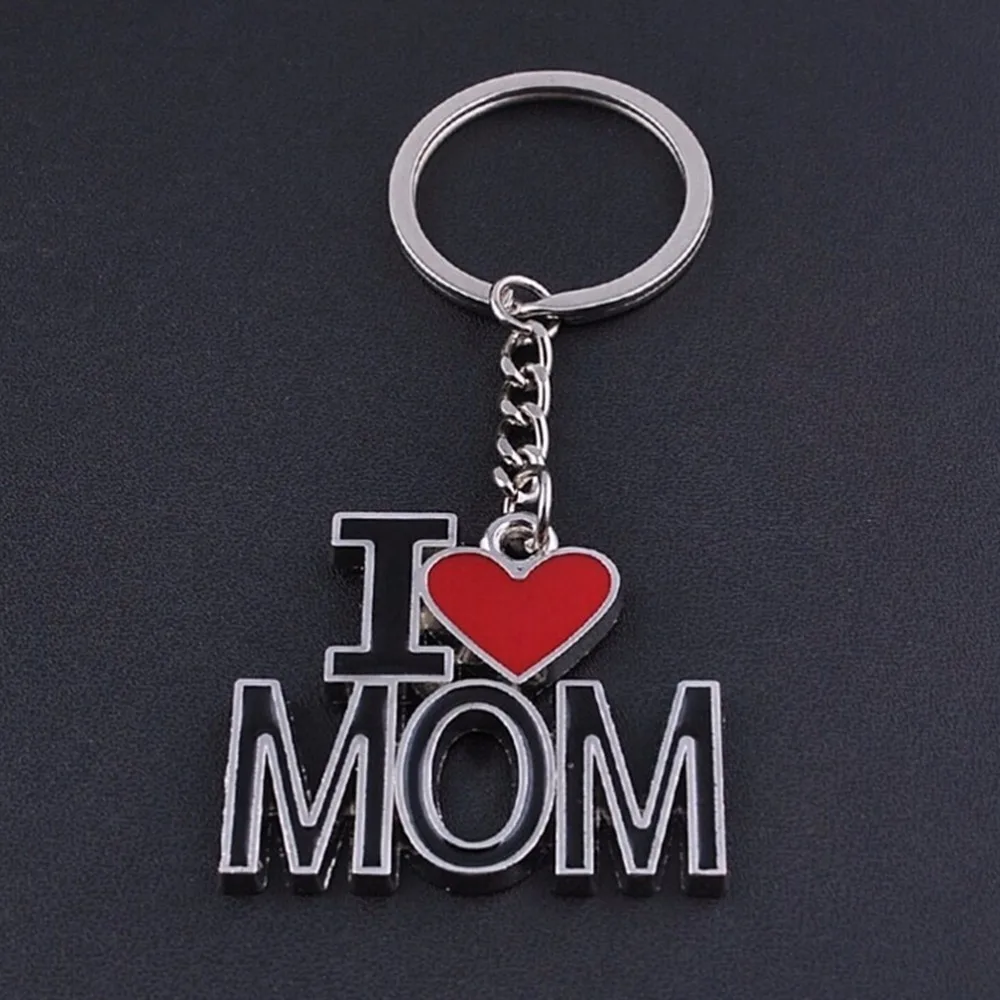 Металлические Брелоки для ключей брелок сердцевидной формы I LOVE MOM PAPA брелоки