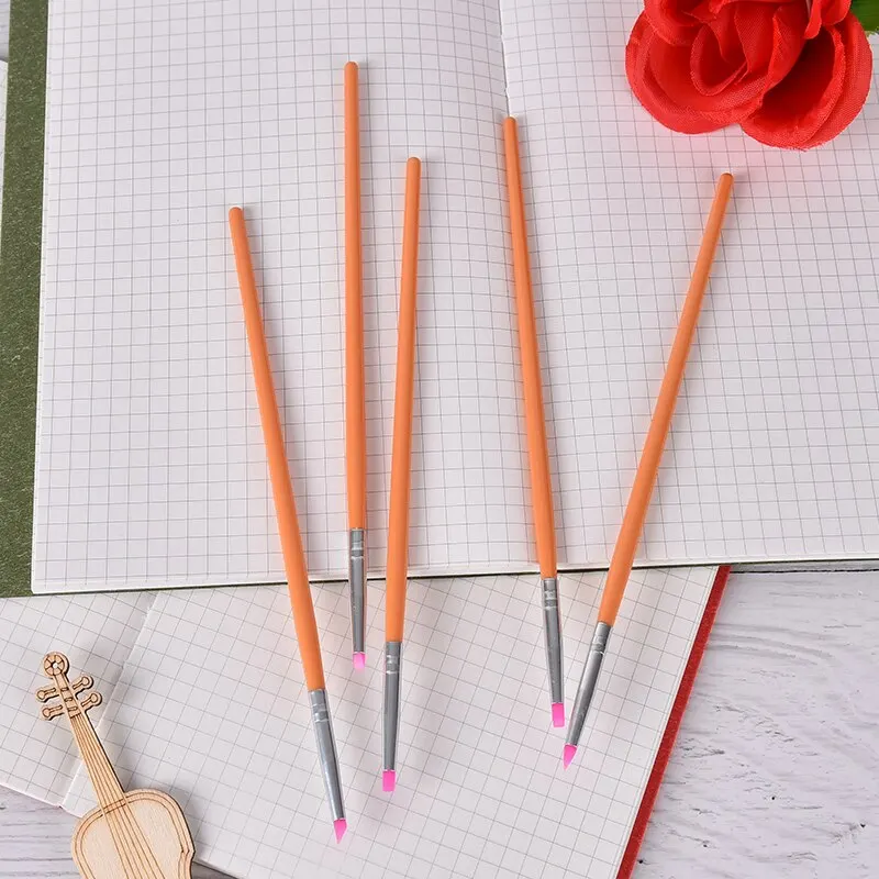 5Pcs Silicone Nail Art Pen Brush Carving Emboss Hollow Pottery Sculpture Brush UV Gel Shaping Clay Dotting Polish DIY Tools Set