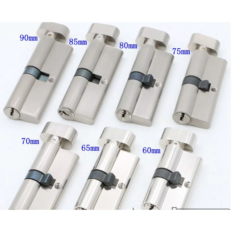 Door Hardware 60 70 80 90mm Security Copper Door Lock Cylinder Interior Bedroom Living Lock Handle Brass Key Locking afbeelding