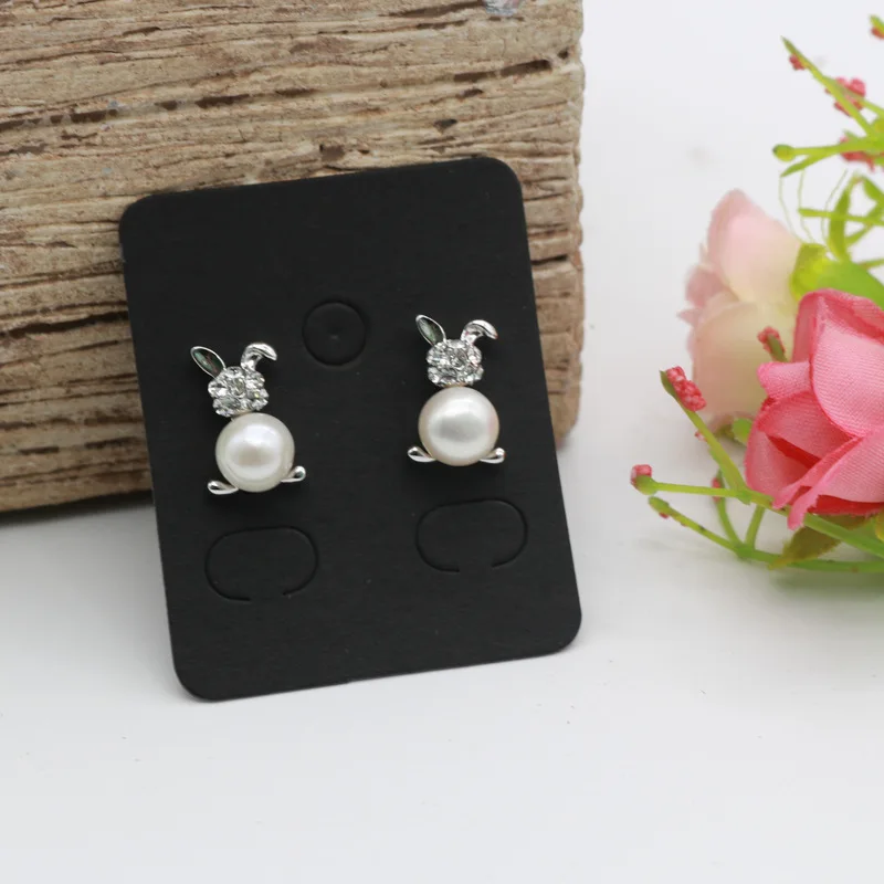50pcs 3.8x4.8cm Earring Display Card Earring Card Holder Blank Kraft Paper Tags DIY Ear Studs Long Drop Jewelry Display