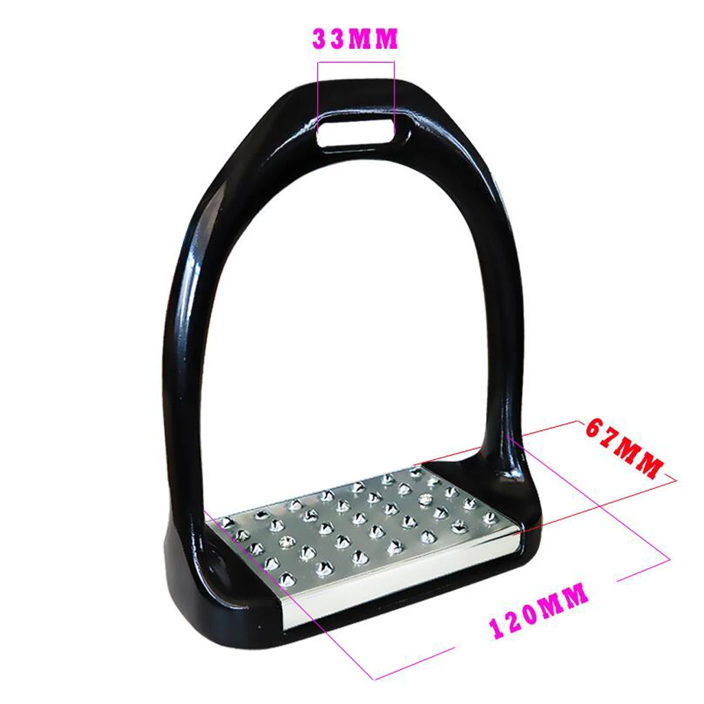 1 Pair Horse Riding Western Stirrups, Safety Bendy Iron Steel Equestrian Treads English Stirrups for Men Women Select Colors