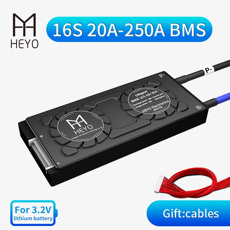 HEYO 3 2 В LifePo4 Lipo 16S 48 20A 40A 60A 100A 200A 18650 PCM Защитная плата батареи BMS PCBA сбалансированный