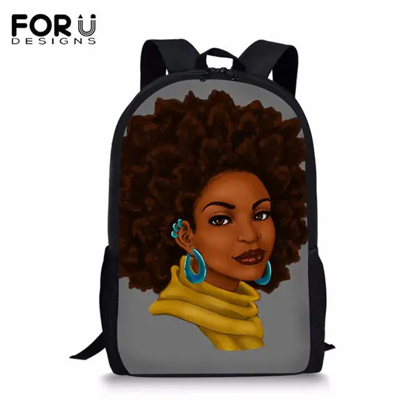 CDWX3941C FORUDESIGNS/модный детский рюкзак, черный Африканский узор для девочек, 16 дюймов, школьные сумки, Kawaii, дизайнерская Детская сумка-книжка для девочек - Цвет: CDWX3941C