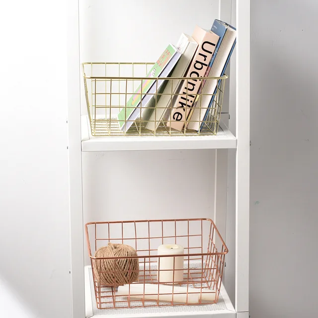 Fém Gyümölcs Tároló Kosár Arany Asztali Levélpapír Snack Szervező Rack Iroda Kellékek Íróasztal Dekoráció - Image 2