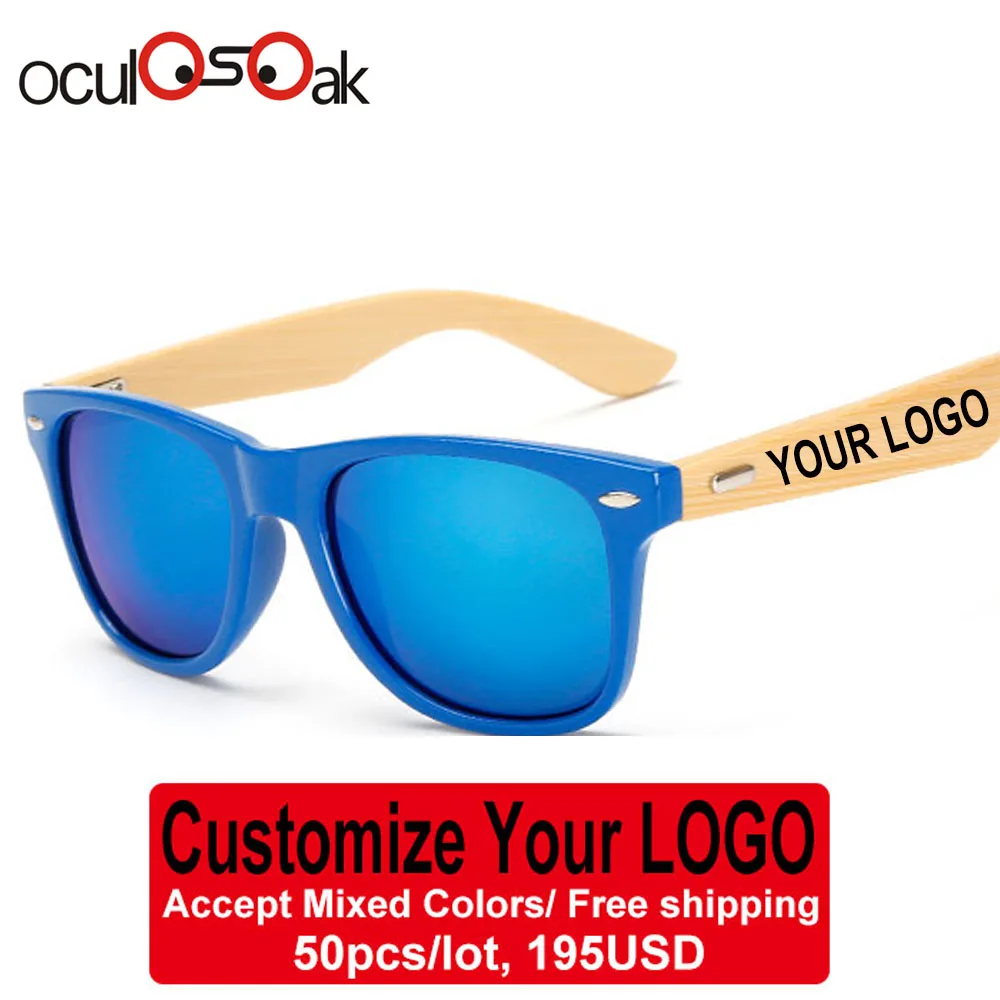 

Wholesale Custom Logo Bamboo Arms Sunglasses Men Wooden Sunglasses Women Original Wood Sun Glasses Customerized 50 pcs/set
