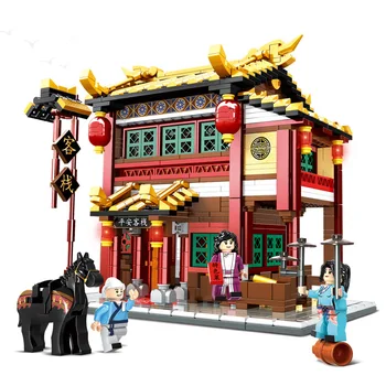 

Classic Chinese Style Architecture Inn Building Blocks Children Creator Expect Bricks City Street View Toys for Birthday Gifts