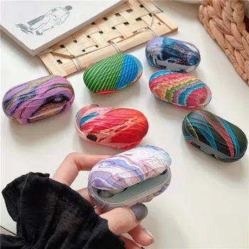 

kjoew Earphone Case For Samsung Galaxy Buds+ Plus Ink Painting Wave Pattern Wireless Bluetooth Protective Case Hard Shell Cases