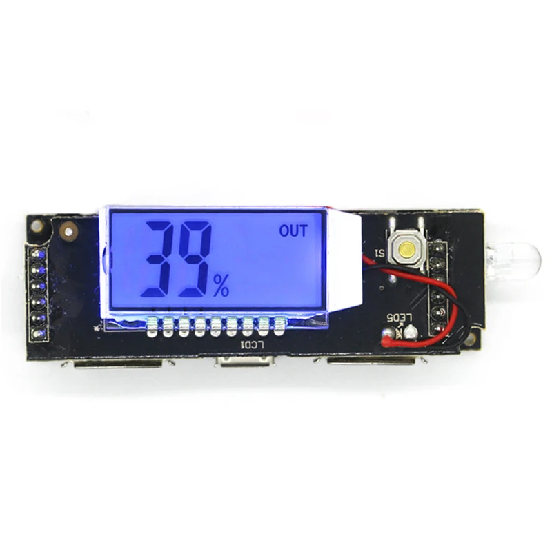 Dual USB Mobile Power Bank Charger 5V 2.1A 1A PCB Board Boost Step Up Module With LED Display for 18650 Battery DIY Electronics