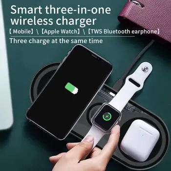 

15W Wireless Charger Pad Car Portable 3 In 1 Mobile Phone Accessories Power Supply Qi-Certified Practical Home Office For IPhone