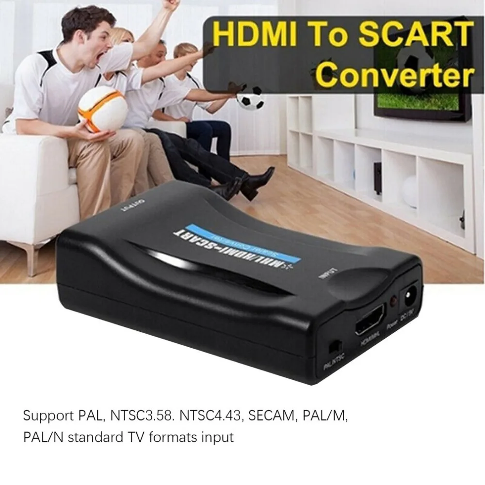 1080P SCART К HDMI видео аудио конвертер сигнала адаптер с зарядным адаптером кабель для Sky Box DVD STB