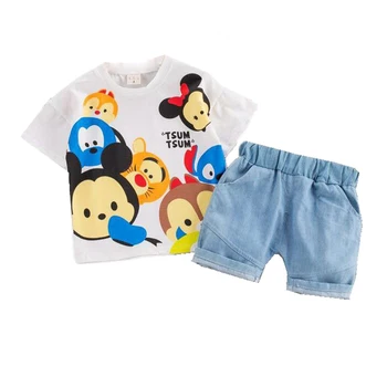 

2020 New Summer Baby Clothes Suit Children Cartoon Mickey Boys Girls T Shirt Shorts 2Pcs Toddler Casual Clothing Kids Tracksuits