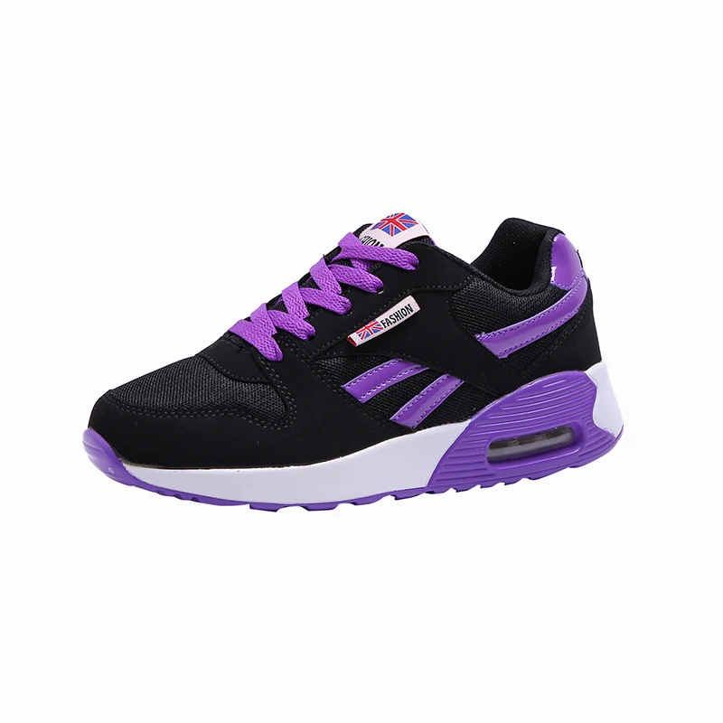 Горячая Спортивная обувь женская зимняя обувь для бега женские уличные осенние удобные кроссовки женские кроссовки для ходьбы и бега - Цвет: Black purple
