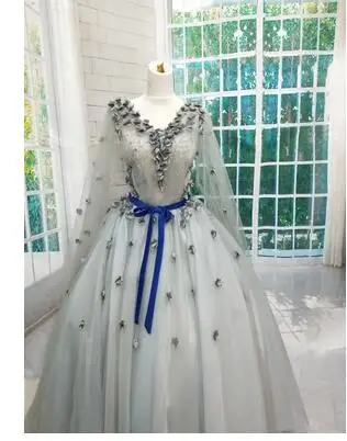 2 Синие Аппликации бисером Бальные платья vestido de 15 anos Vestidos De Quinceanera - Цвет: 2
