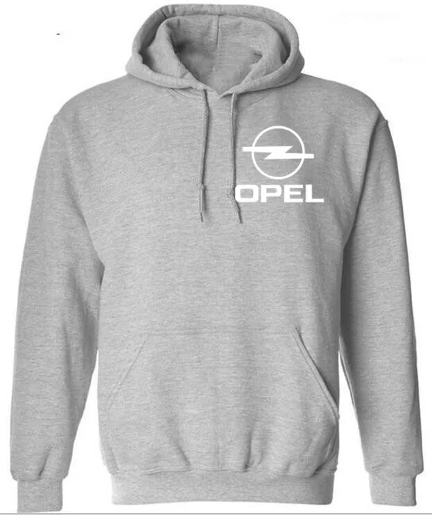 Мужской верх бренд OPEL худи с логотипами мужская женская одежда сплошной цвет - Цвет: Серый