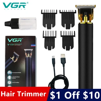 

VGR Rechargeable Hair Trimmer Men Outlining Hair Clipper Electric Hair Cutter Machine Beard Haircut Trimer Li-ion battery
