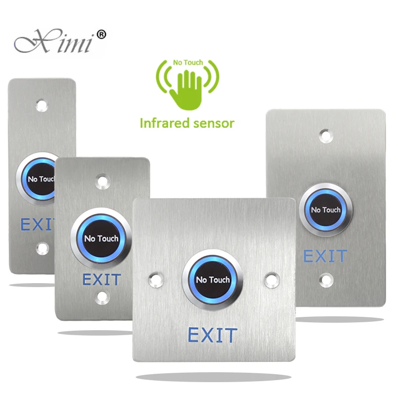 

Thick Stainless Steel Door Bell Push Button Switch Infrared No Touch Panel For Access Control Door Exit Push release Button