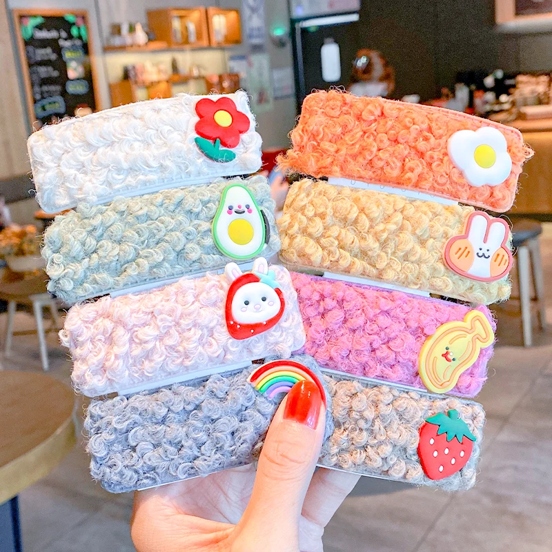 

[DISCICI]New Girls Cute Lambswool Cartoon Hairpins Kids Sweet Hair Clips Lovely Headband Children Fashion Hair Accessories OH159
