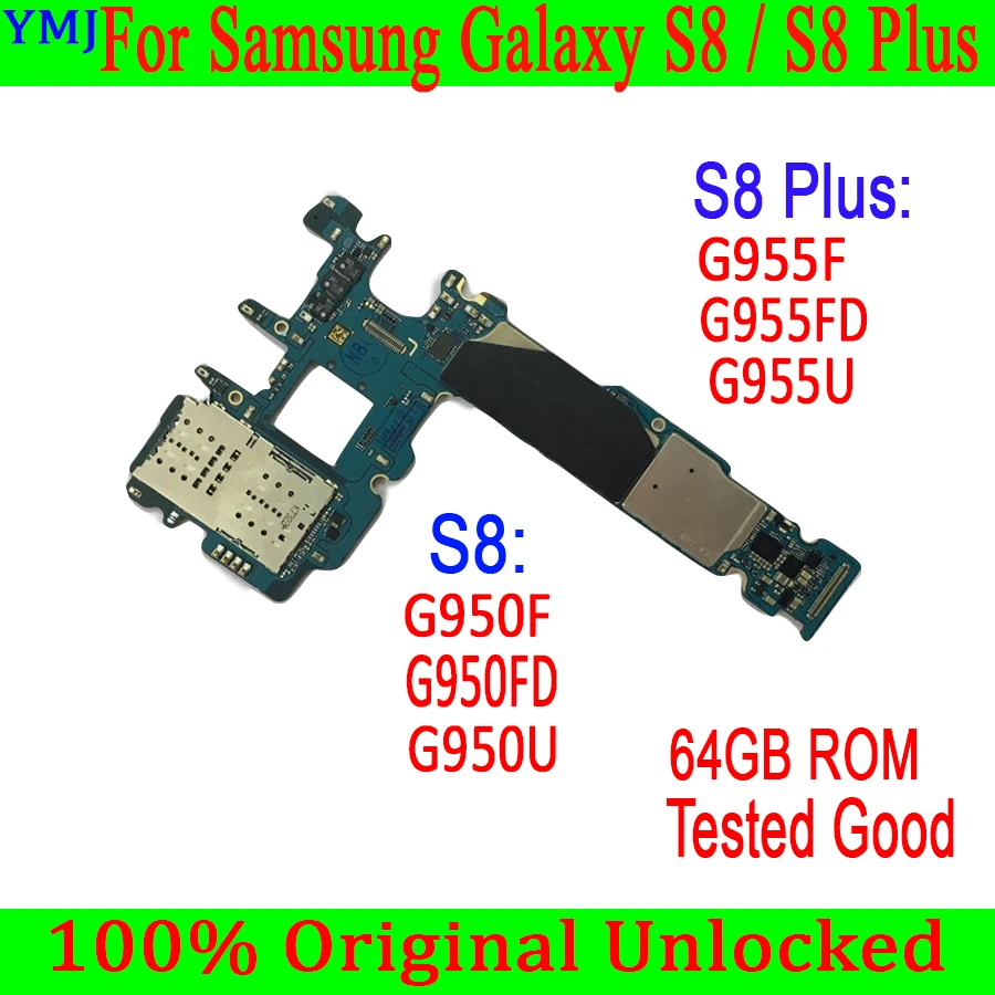 

Оригинальная разблокированная материнская плата для Samsung Galaxy S8 Plus G955F G955FD G955U S8 G950FD G950F G950U, 64 ГБ, с системой Android