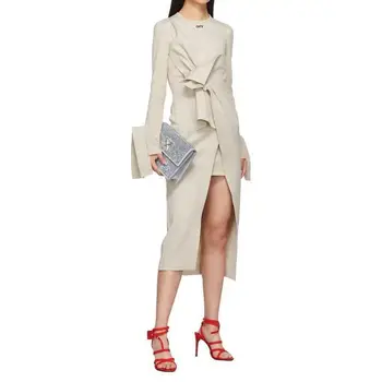

Elegant Long Sleeve Dress 2 Colors Bodycon Sexy Night CLub Fashion Celebrity Party Dress Christmas Holiday Dress