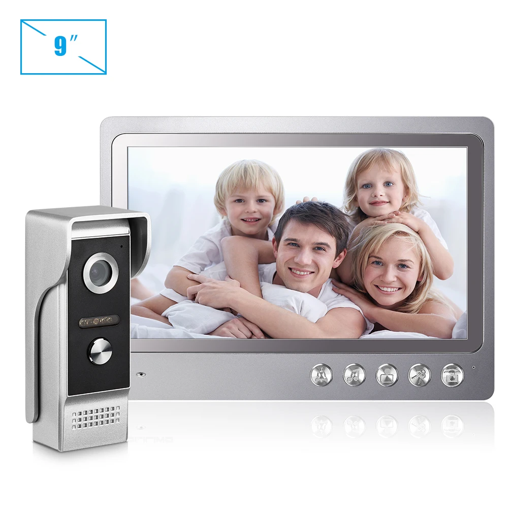 WOLILIWO Video Intercom System,9inch Monitor for Video Doorbell  Wired,Doorbell with Camera and Monitor Support Night