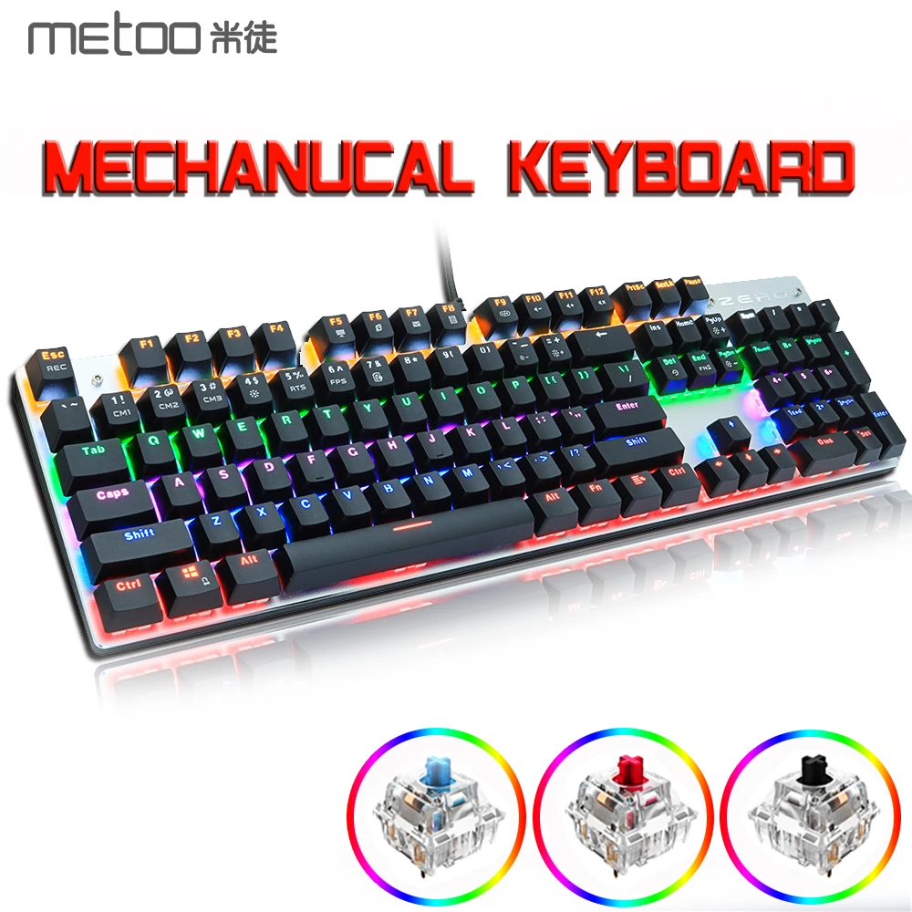 METOO X51 X52 Mechanical Gaming Keyboard LED Backlit 104/87 Keys Anti-GhostingBlack Red Blue Switches for DOTA 2 Gamer PC Laptop METOO X51 X52 Mechanical Gaming Keyboard LED Backlit 104/87 Keys Anti-GhostingBlack Red Blue Switches for DOTA 2 Gamer PC Laptop