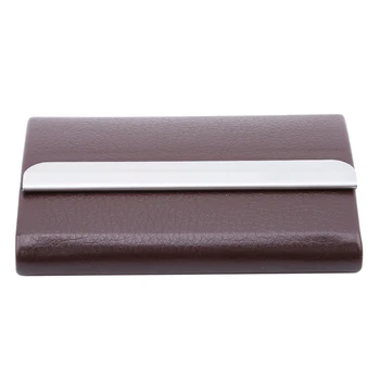 

PU Leather Business Credit Card Holder For Men Brand New ID Card Bags High Quality Stainless Steel Business Card Holder