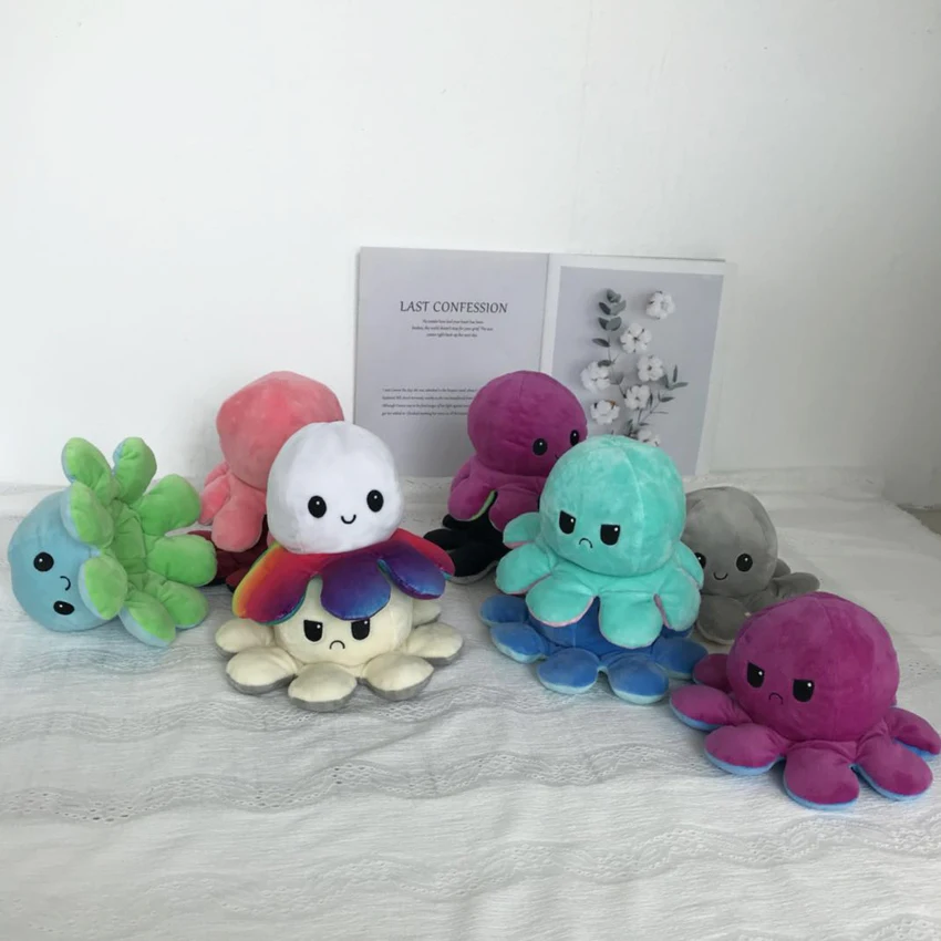 

Colorful Plush Doll Double-sided Flip Reversible Stuffed Plush Toy Doll Children Girls Doll Home Decoration Christmas Gift Toy