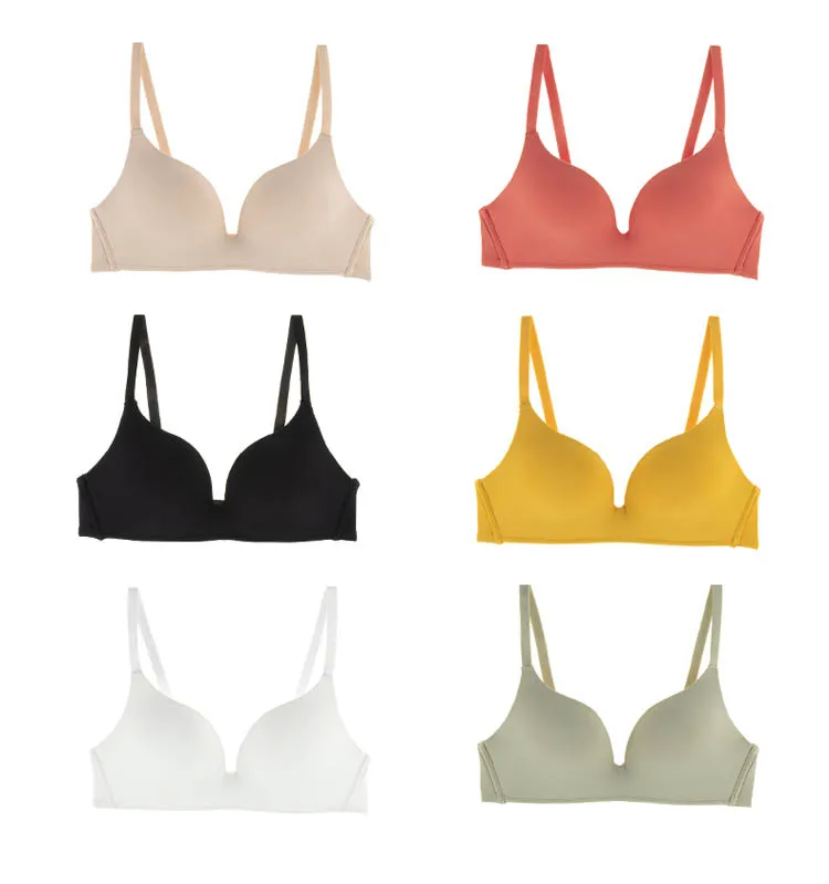 CINOON Fashion Sexy Bras for Women Push Up Lingerie Seamless Bra Bralette Wire Free Brassiere Solid Color Underwear Intimates (10)