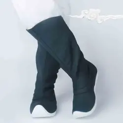 Chinese Hanfu Boots Shoes Men&Women Hanfu Bow Boots Cloth Boots Red Blue White Black Hanfu Soap Boots For Men Women Plus Size