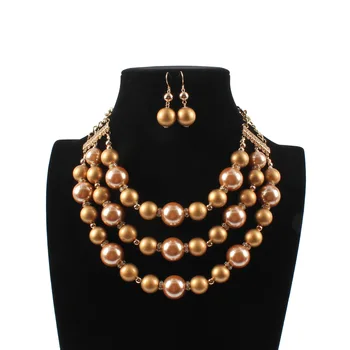 

European and American fashion accessories multi-layer exaggerated imitation pearl lady temperament Necklace sweater chain