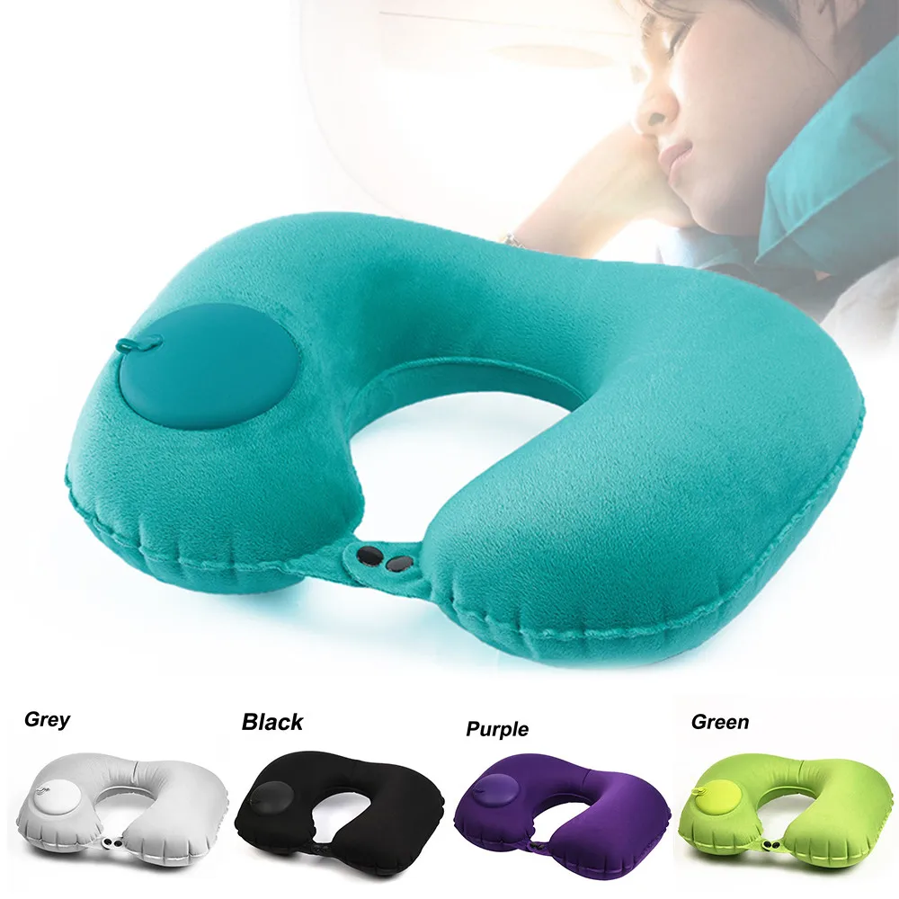 Portable Waterproof Inflatable Neck Head Rest Air Cushion Back Rest U Pillow NEW