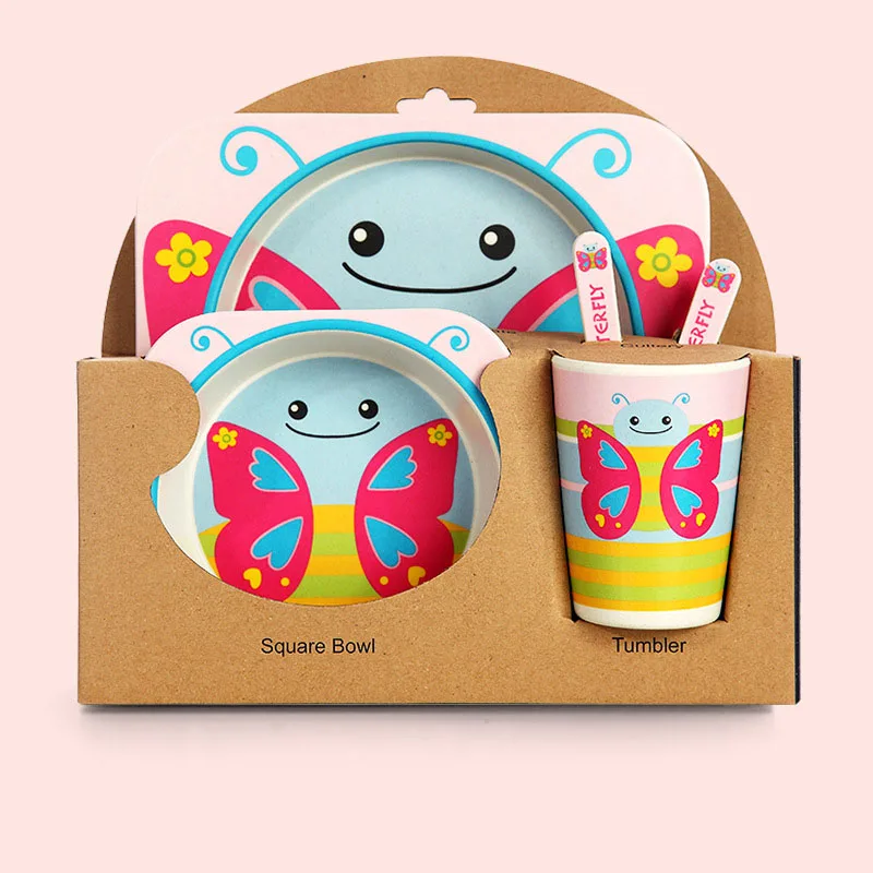 Children's Dishes For Games Food Grade Fork Cup Chicken Food Supplement Cartoon Baby Feeding Plate Tableware For Kids