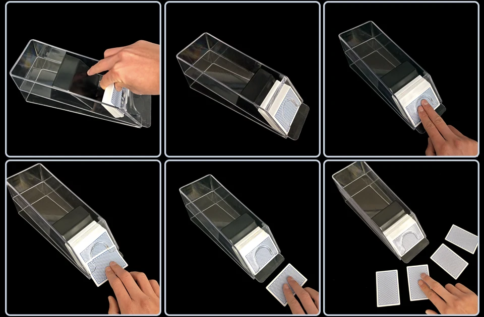 Easytoday 1Pcs Poker Dealer Accessories Acrylic Transparent Poker Club Accessories Card Dispenser 6 Vice - Poker Capacity (9)