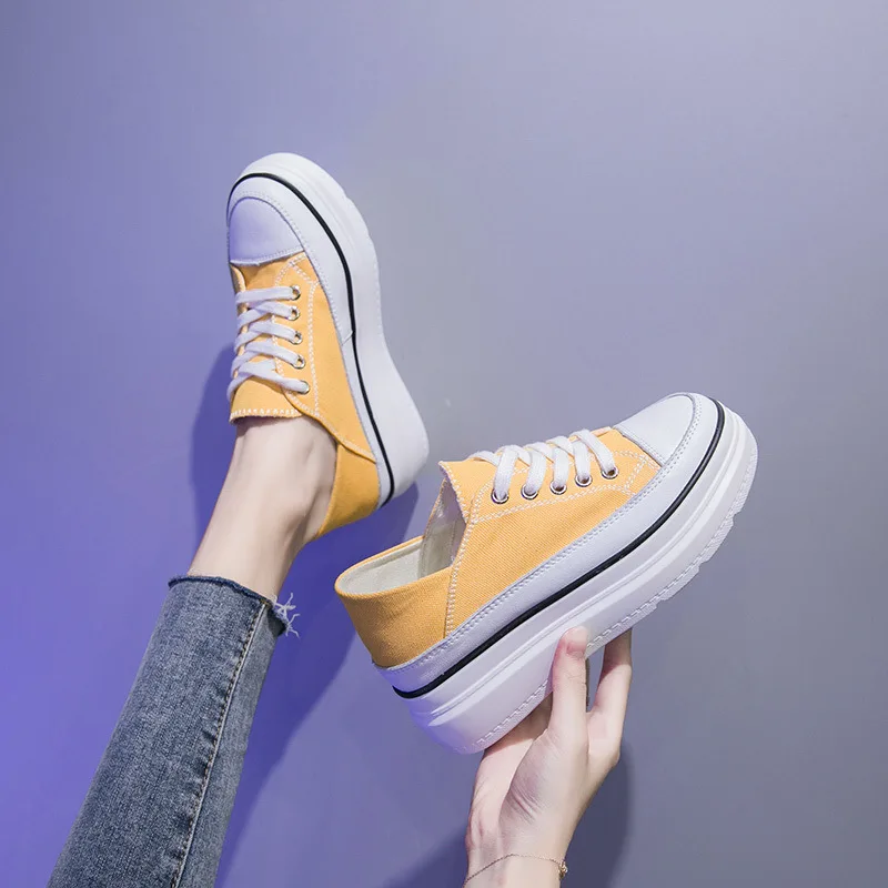 

Network Red Sail Thick Bottomed Women's 2019 Extra High New Style Soft-Sole Light Cloth Shoes Versatile in Autumn Adhesive Handc
