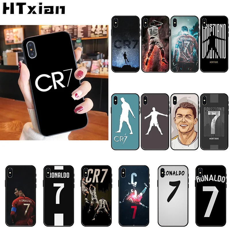 HTXian CR7 logo cristiano ronaldo 7 Football Luxury High-end phone Case for iPhone 11 pro XS MAX 8 6 6S Plus X 5 5S SE XR case | Мобильные