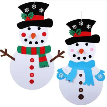 

DIY Felt Cloth Decorative Ornaments Exquisite Snowman Shape Wall-mounted Detachable Felt Snowman Tool