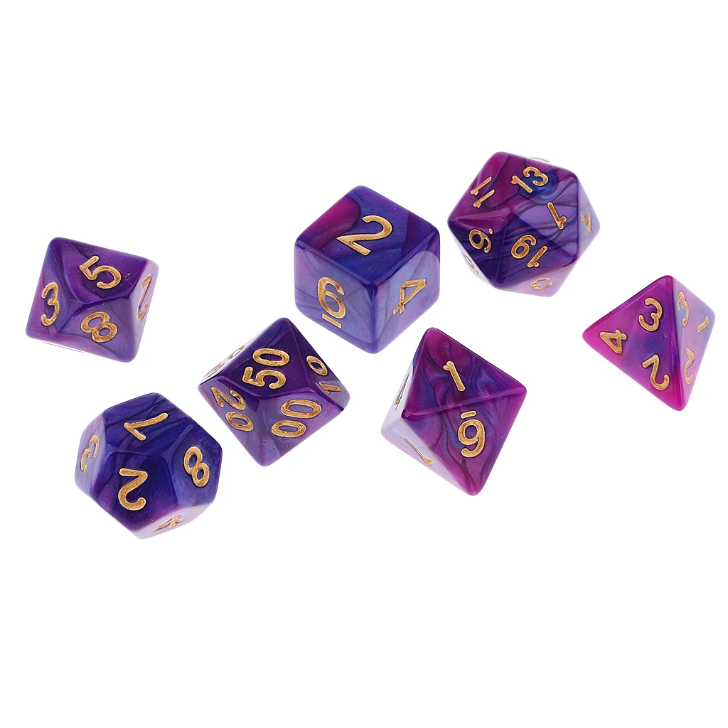 7x многогранные кости многогранные D4-D20 для вечерние настольные игры MTG DND игрушки многогранные Кубики для вечеринок