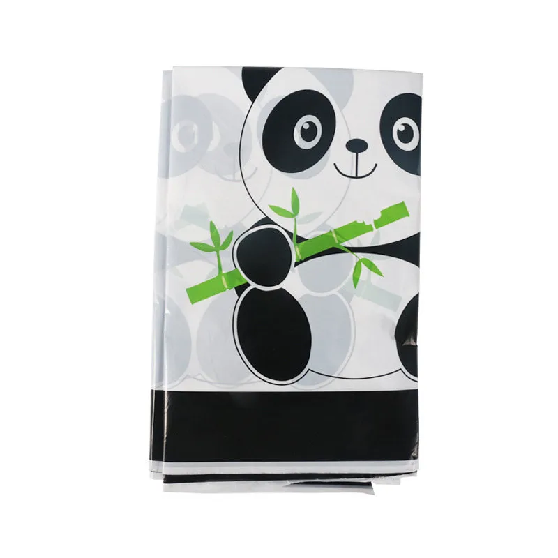 1 unids/lote 108CM * 180CM Panda desechables manteles Tema de Panda decoraciones de fiesta de cumpleaños Tema de Panda manteles de plástico placa