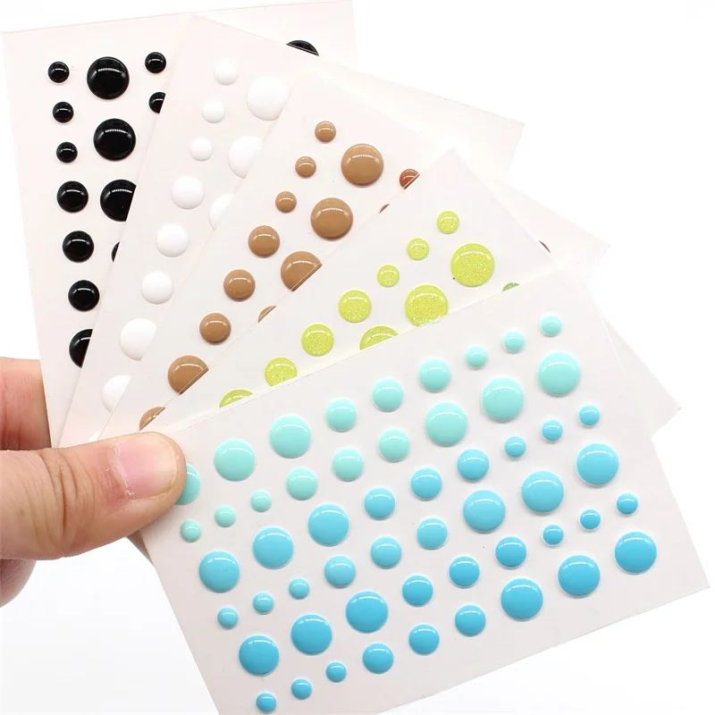 

YPP CRAFT 5pcs/set Sugar Sprinkles Self- adhesive Enamel Dots Resin Sticker for Scrapbooking/ DIY Crafts/ Card Making Decoration