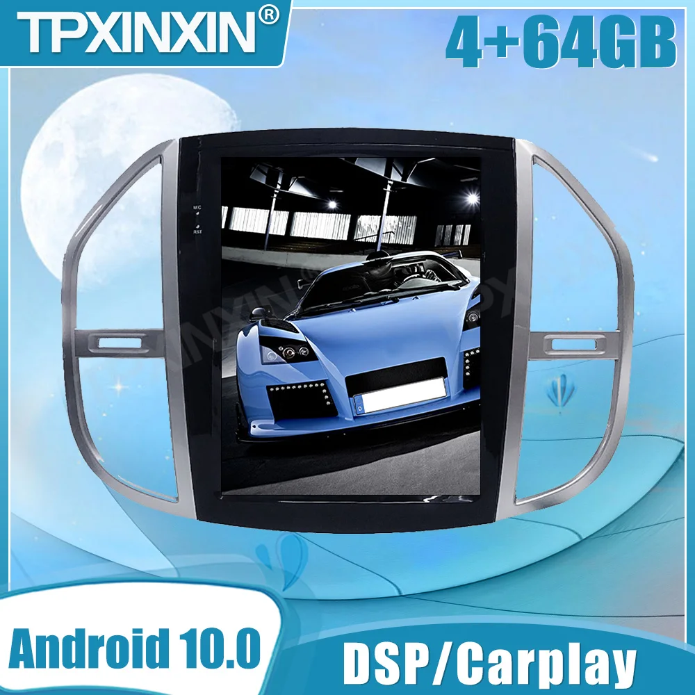 

Автомагнитола tesla на Android 10, мультимедийный плеер для Mercedes Benz Vito 3 2014-2020, Авторадио с GPS-навигацией, стерео головное устройство