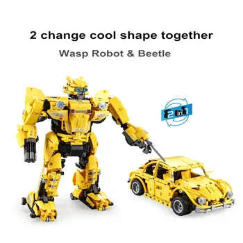 

Building Blocks Technic CaDA 1124pcs C51029 RC City Deformation Car Hornet Robot Deformed Beetler Bricks Toys for Boys
