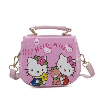 

Cartoon Hello Kitty Girls Crossbody Bags Fashion Cute Messenger Bags For Kids Children's Shoulder Bags Princess Students Bags
